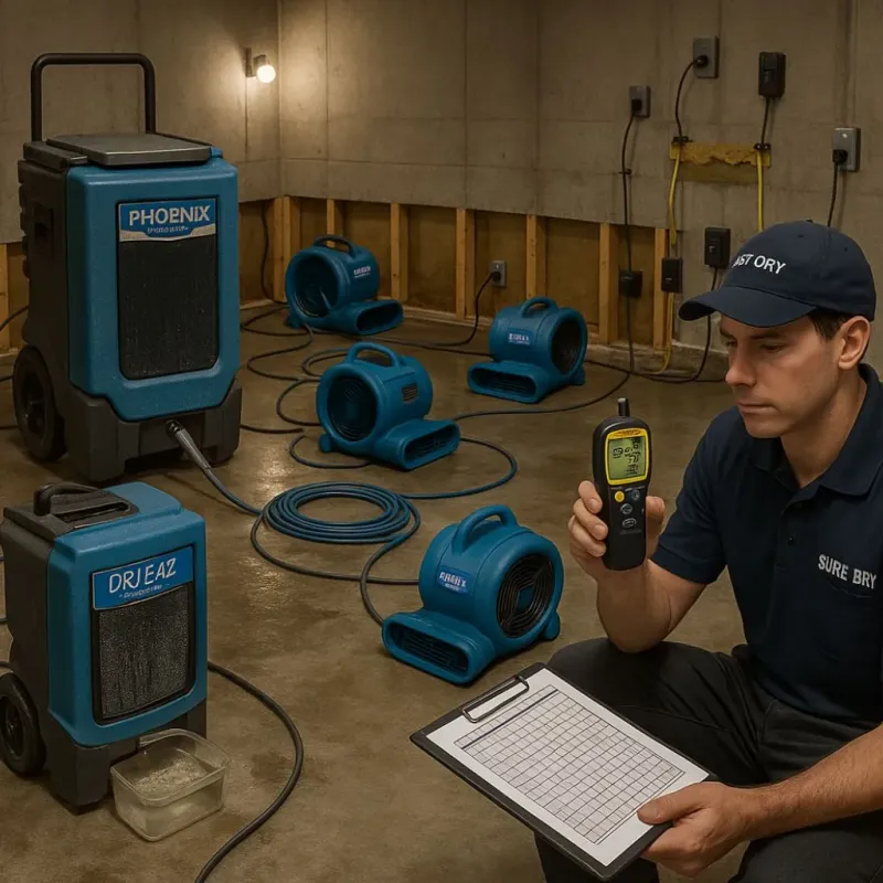Structural Drying and Dehumidification process in Myrtle Beach, SC